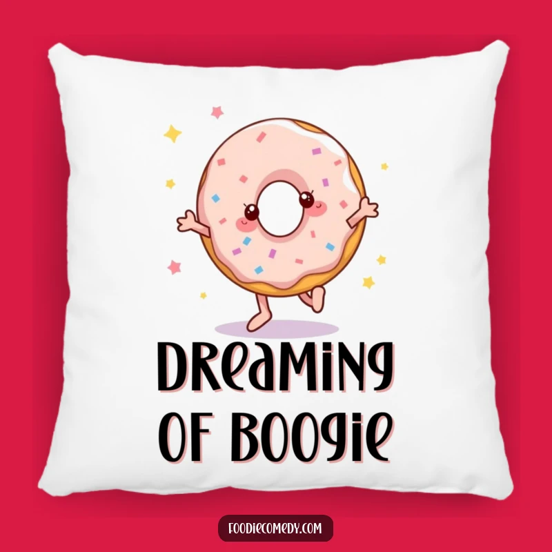 Funny Donut Disco Dancer Pillow: Cuddle Up with Sweet Grooves!