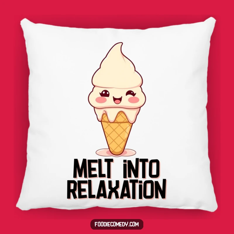 Funny Happy Ice Cream Cone Pillow: Cozy Comfort with Sweet Joy