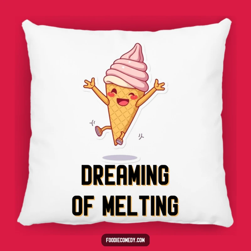 Funny Ice Cream Cartwheel Pillow - Cozy Sweetness and Comfort