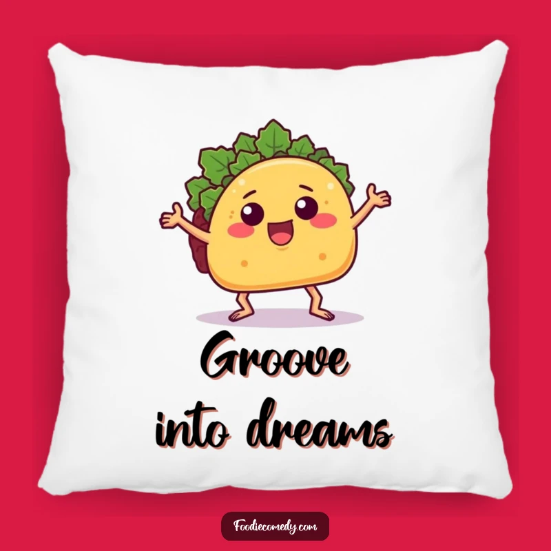 Funny Groovy Taco Pillow - Cozy Dance Floor Comfort, Humorous Food Accent!