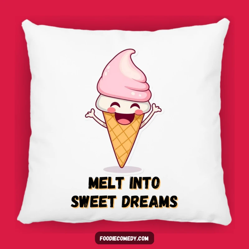 Funny Ice Cream Cone Shimmy Pillow: Cozy Hilarious Decor