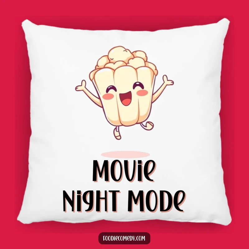 Funny Popcorn Leap Pillow: Excited Kernel Fun - Cozy Humorous Accent