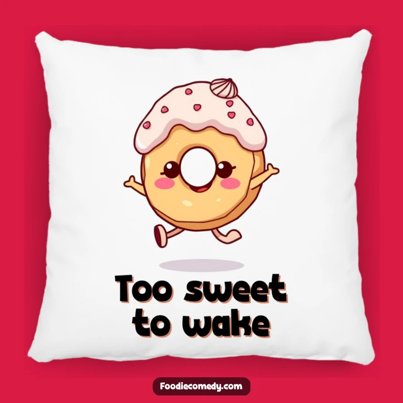 Funny Donut Skipping Pillow: Cuddle Up with Sweet Joyful Comfort!