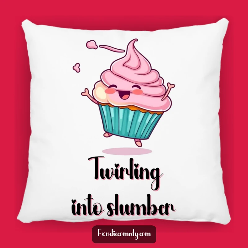 Funny Cupcake Twirling Pillow: Soft and Comical Character Cushion