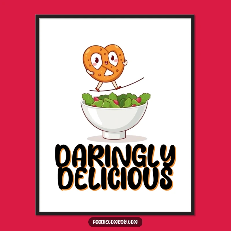 Funny Kawaii Pretzel Tightrope Digital Art: Hilarious Printable Decor