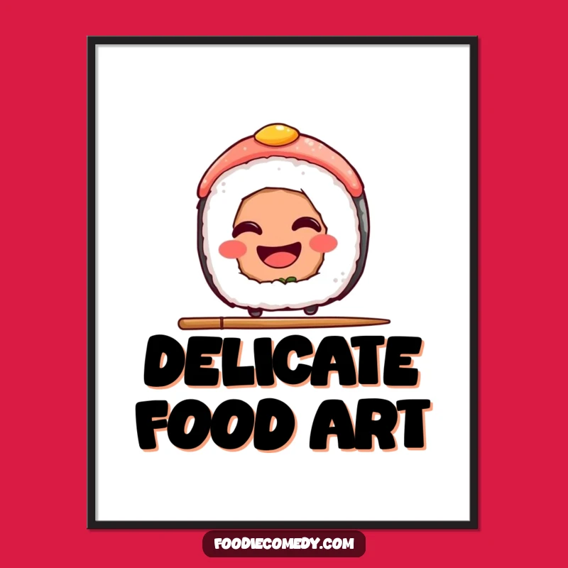 Funny Sushi Chopstick Digital Art: Instant Charm with This Hilarious Foodie Download