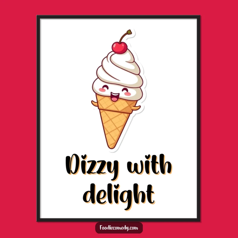 Funny Giggling Ice Cream Cone Digital Art - Sweeten Your Walls with Joy