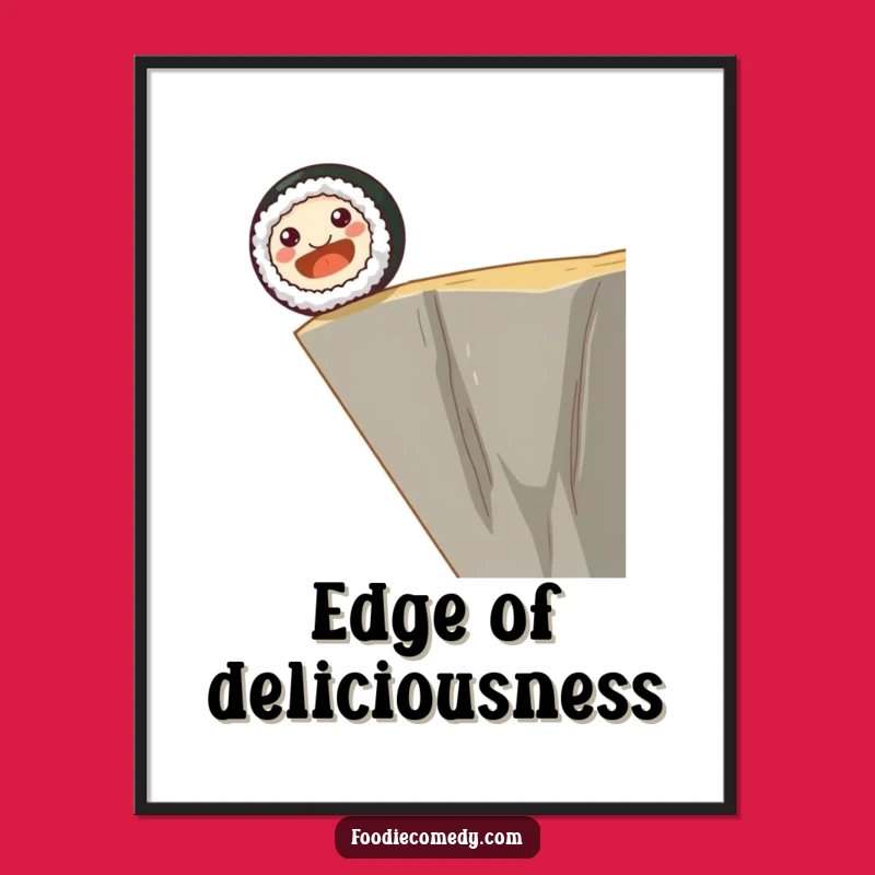 Funny Sushi Roll Digital Art - Hilarious Foodie Cliff Dive Downloadable Gift