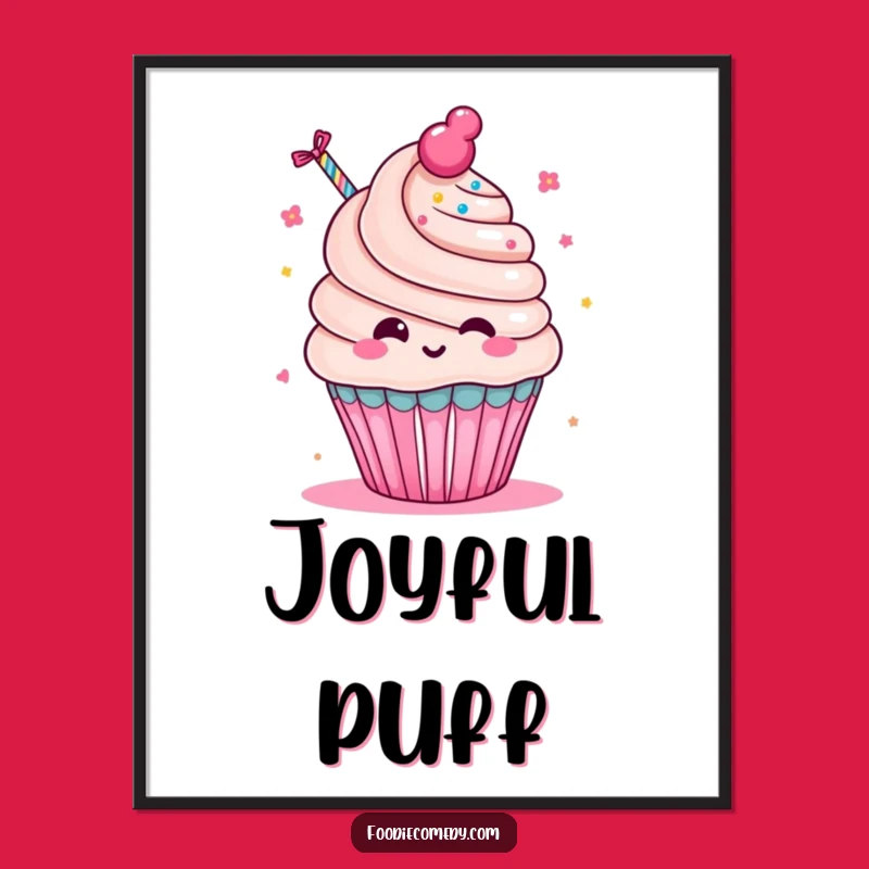 Funny Cupcake Party Digital Art - Kawaii Printable Decor