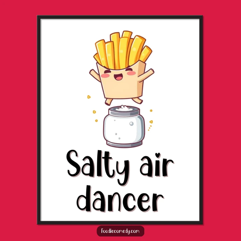 Funny French Fry Leap Digital Art - Kawaii Printable Decor