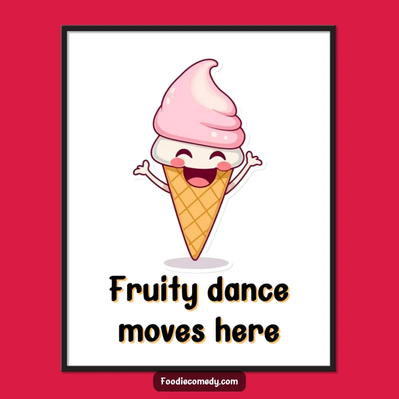 Funny Ice Cream Cone Shimmy Digital Art: Hilarious Dessert Decor