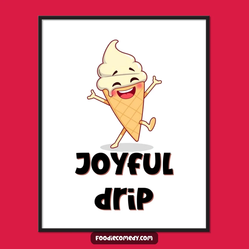 Funny Ice Cream Dance Digital Art: Instant Breakdance Decor, A Perfect Funny Gift!