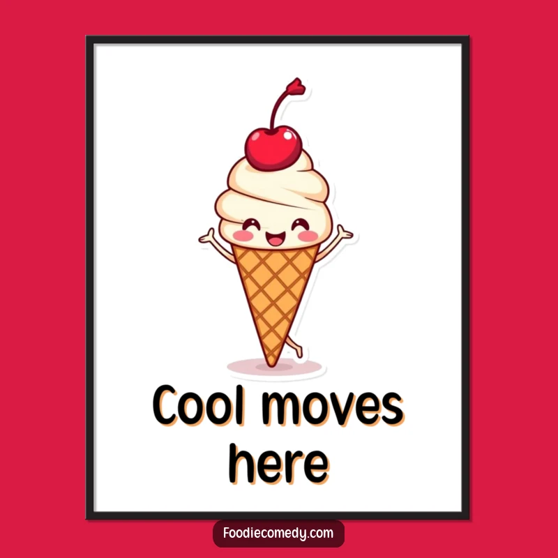 Funny Kawaii Ice Cream Digital Art - Happy Jig Treat for Sweet Decor Gift