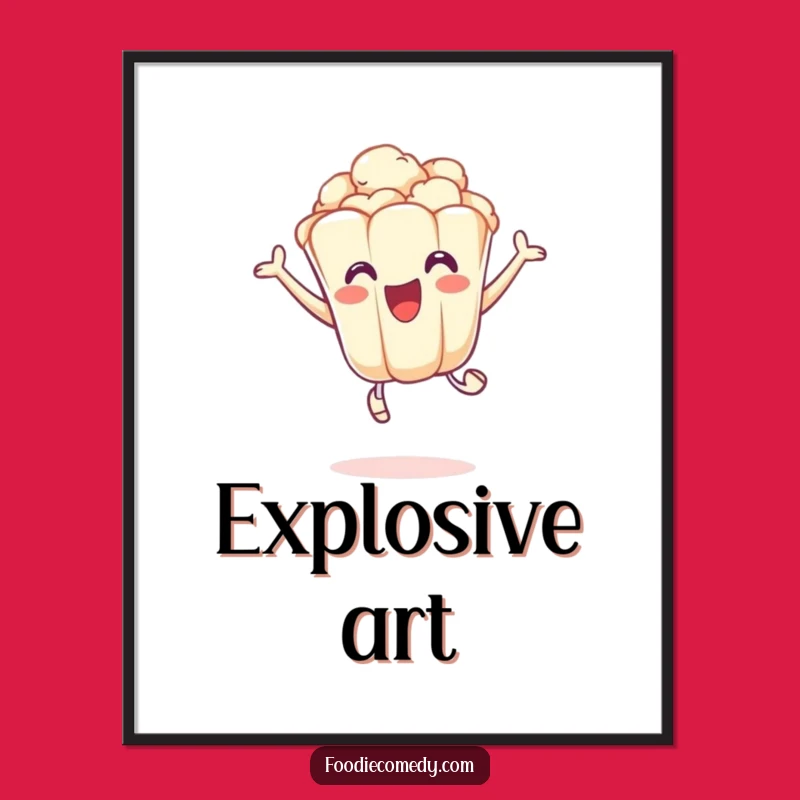 Funny Popcorn Leap Digital Art: Excited Kernel Fun - Instant Humorous Gift
