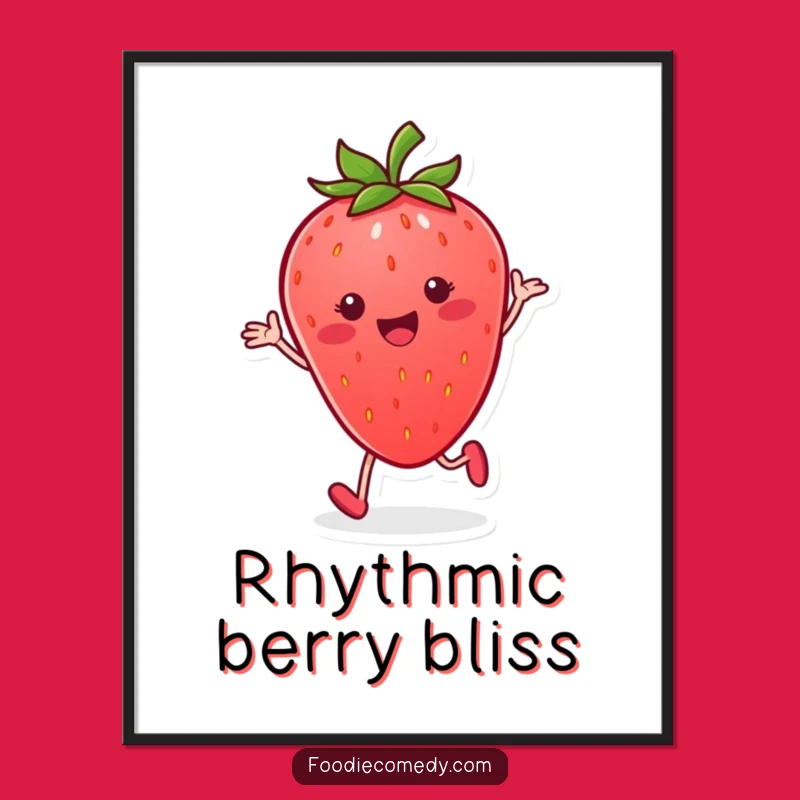 Funny Strawberry Tap Digital Art: Hilarious Dancing Strawberry for Instant Decor