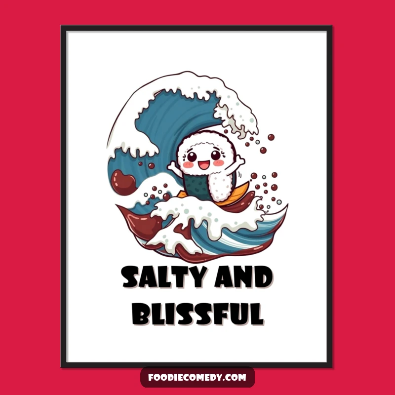Funny Sushi Wave Digital Art: Instant Flavor Adventure for Your Walls