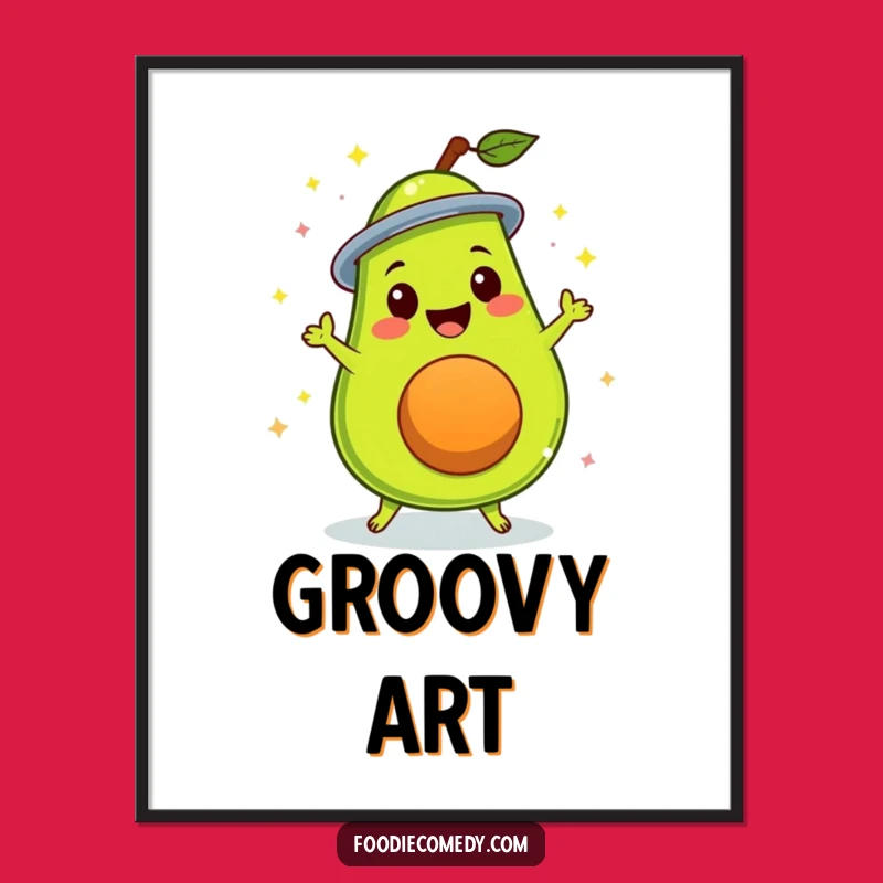 Funny Disco Avocado Digital Art Print a Groovy Download for Instant Fun