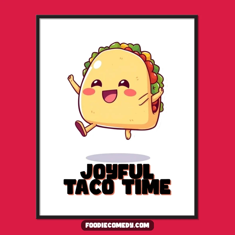 Funny Jumping Taco Digital Art - Hilarious Fiesta Downloadable Gift