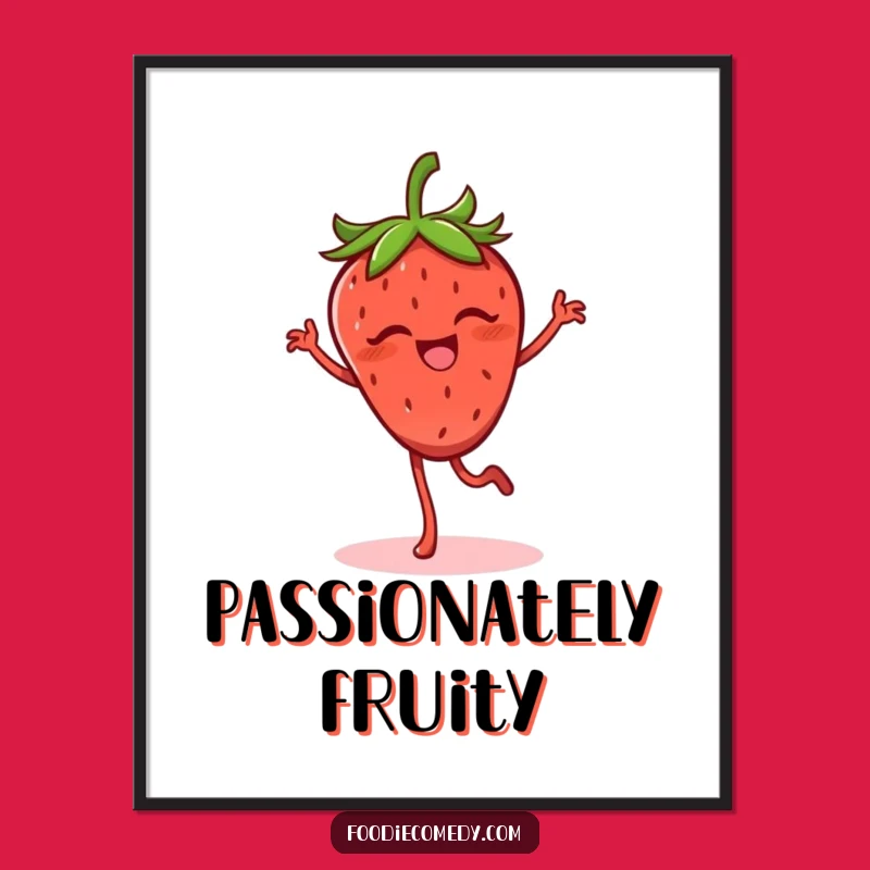Funny Strawberry Flamenco Digital Art - Instant Fiesta!