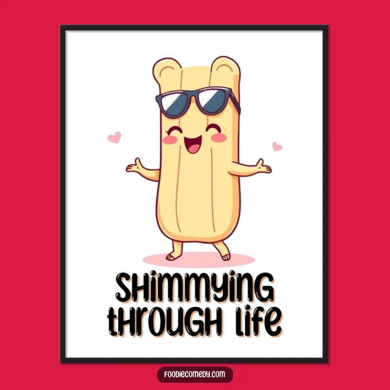 Funny Baguette Shimmy Digital Print: Groovy Art for Instant Kitchen Cheer