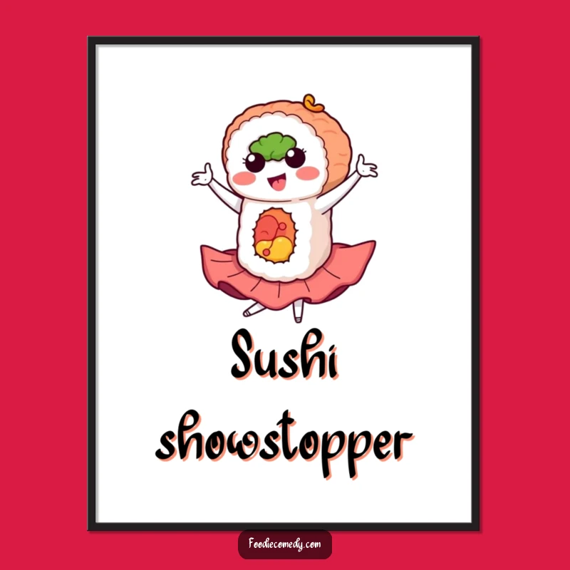 Funny Sushi Flamenco Digital Art: Instant Flair for Food Lovers