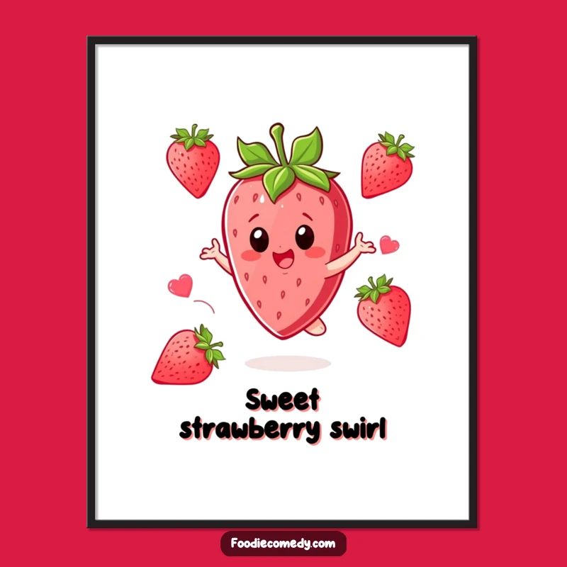 Funny Strawberry Twirl Digital Art: Instant Sweetness Download