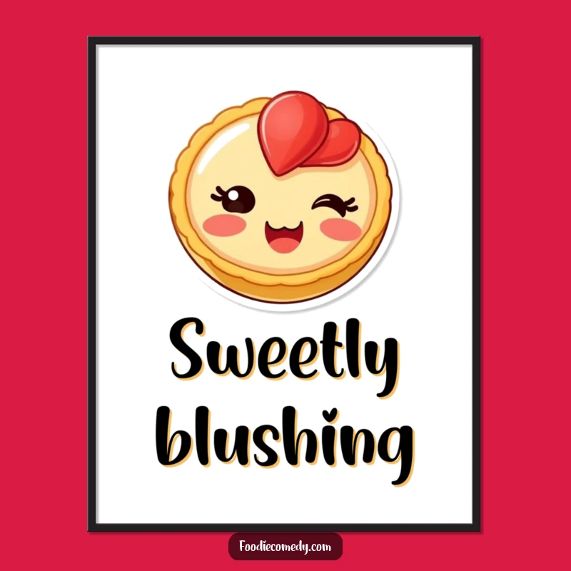 Funny Blushing Fruit Tart Digital Art - Sweeten Your Walls with Charm