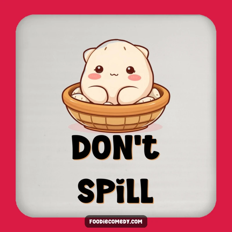 Funny Dumpling Wink Coaster: Cute Plump Character Drink Mat, Perfect Humorous Gift