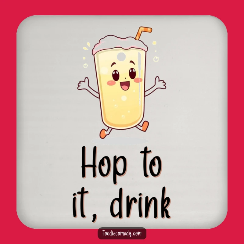 Funny Beverage Hop Coaster: Protect Surfaces with Bubbly Charm