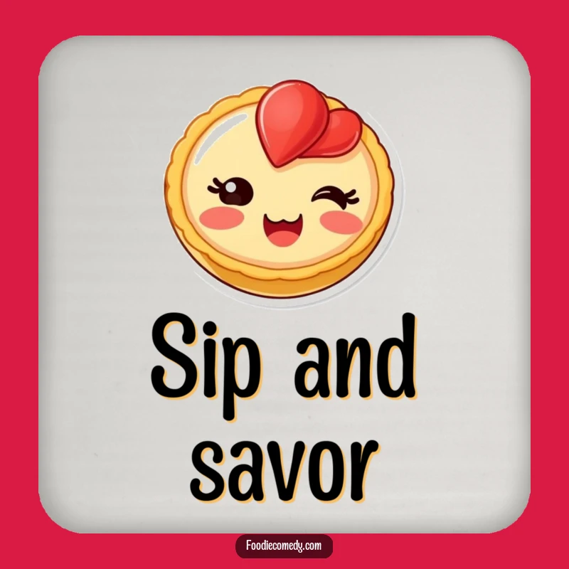 Funny Blushing Fruit Tart Coasters (Set of 4) - Protect Surfaces Sweetly