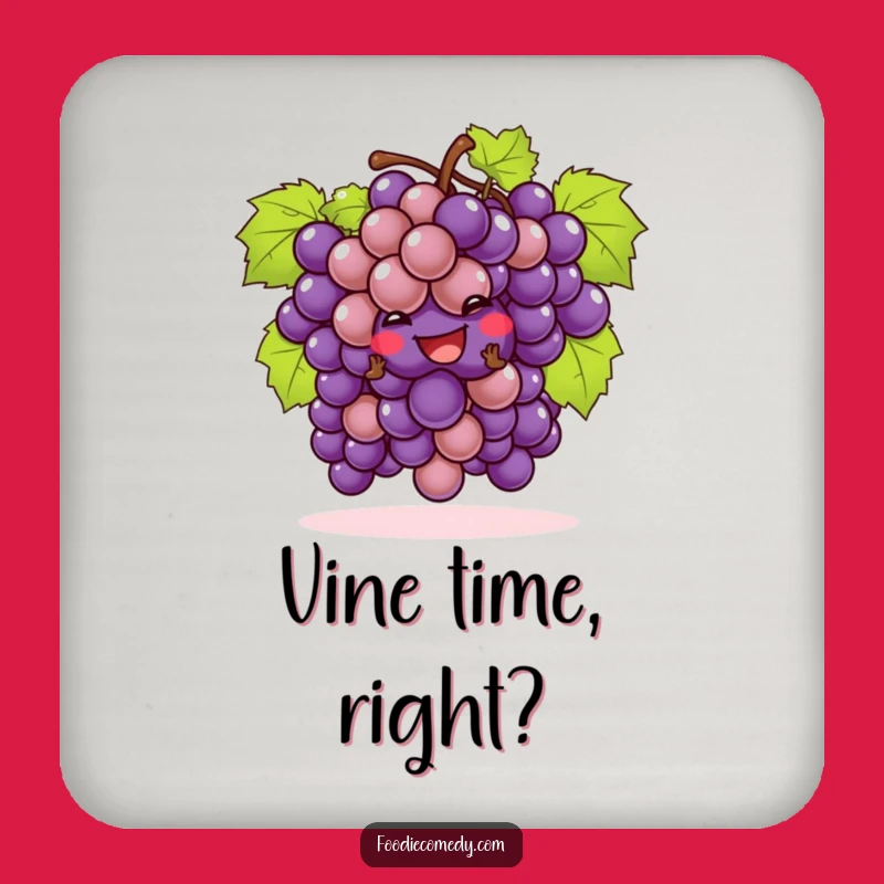 Funny Grapes Cha-Cha Drink Coaster - Protect Surfaces with Playful Flair