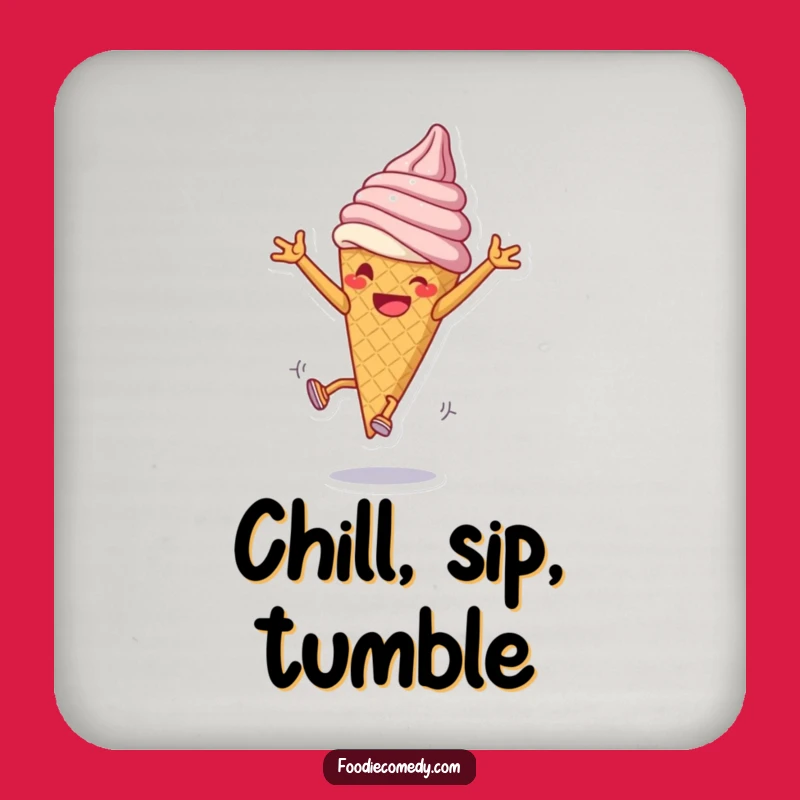 Funny Ice Cream Cartwheel Coaster - Protect Surfaces with Dessert Fun