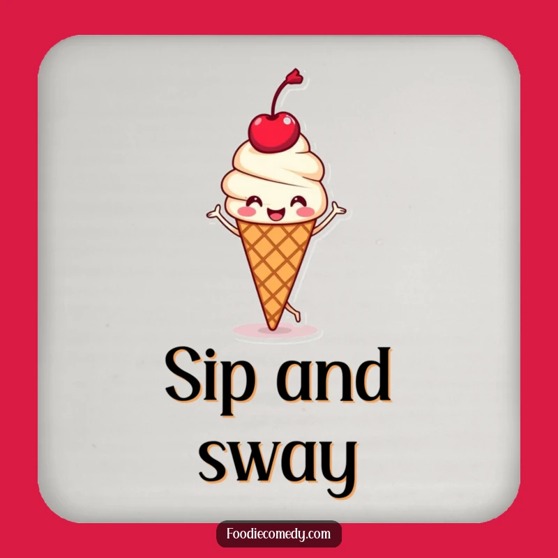 Funny Ice Cream Coaster Set - Sweet Protection with Happy Jig, Humorous Gift