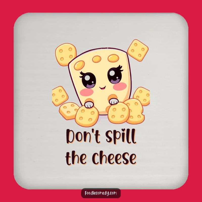 Funny Kawaii Cheese Coasters, Set of 4 Hide-and-Seek Drink Protectors