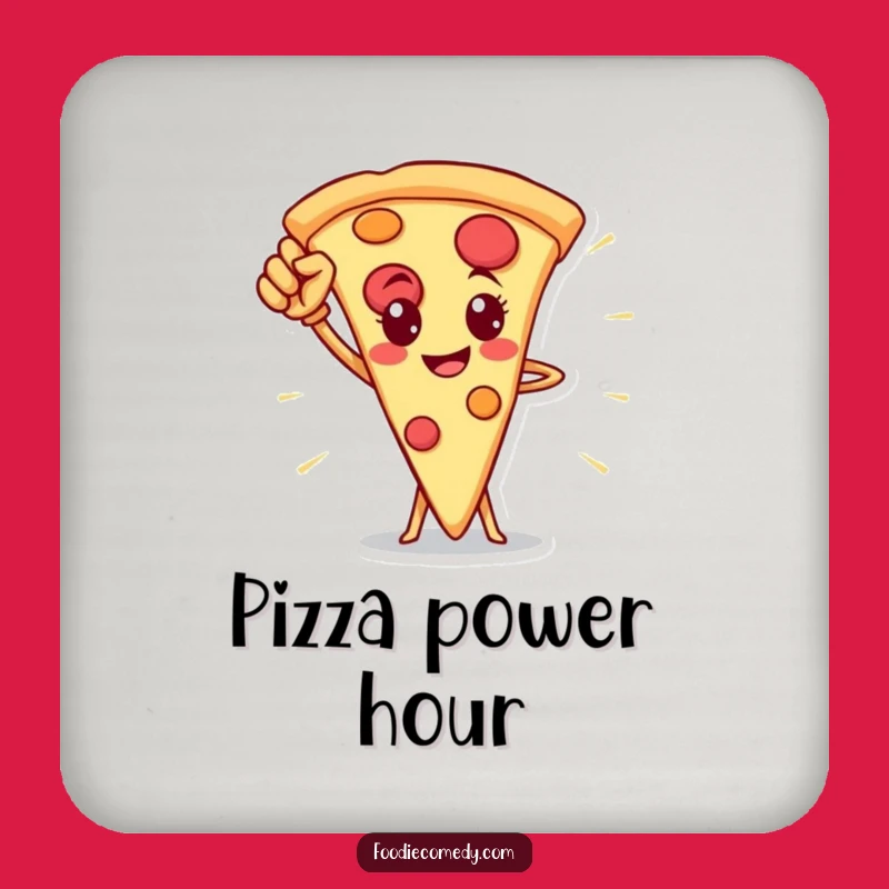 Funny Pizza Slice Hero Coasters (Set of 4) - Protect Your Surfaces Heroically