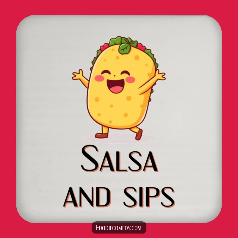 Funny Taco Salsa Dance Coasters: Fiesta Fun, Charming Gift