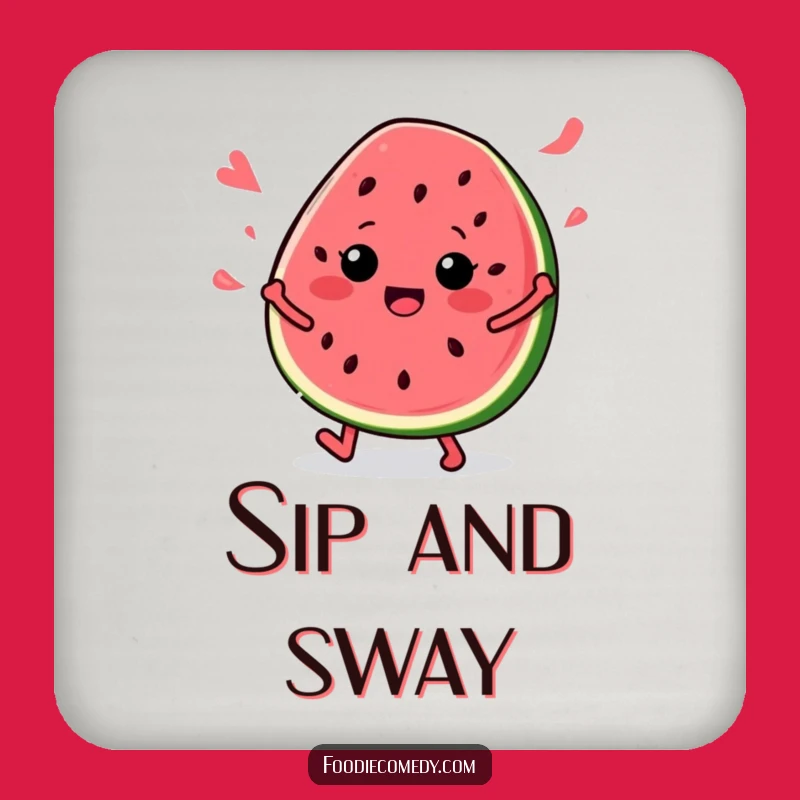 Funny Watermelon Slice Coaster: Protect Surfaces with Groovy Fun, A Perfect Funny Gift!
