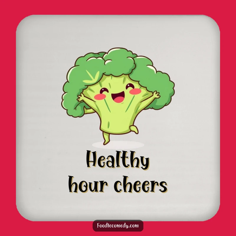 Funny Broccoli Dance Coaster Set: Protect Surfaces with Healthy Style