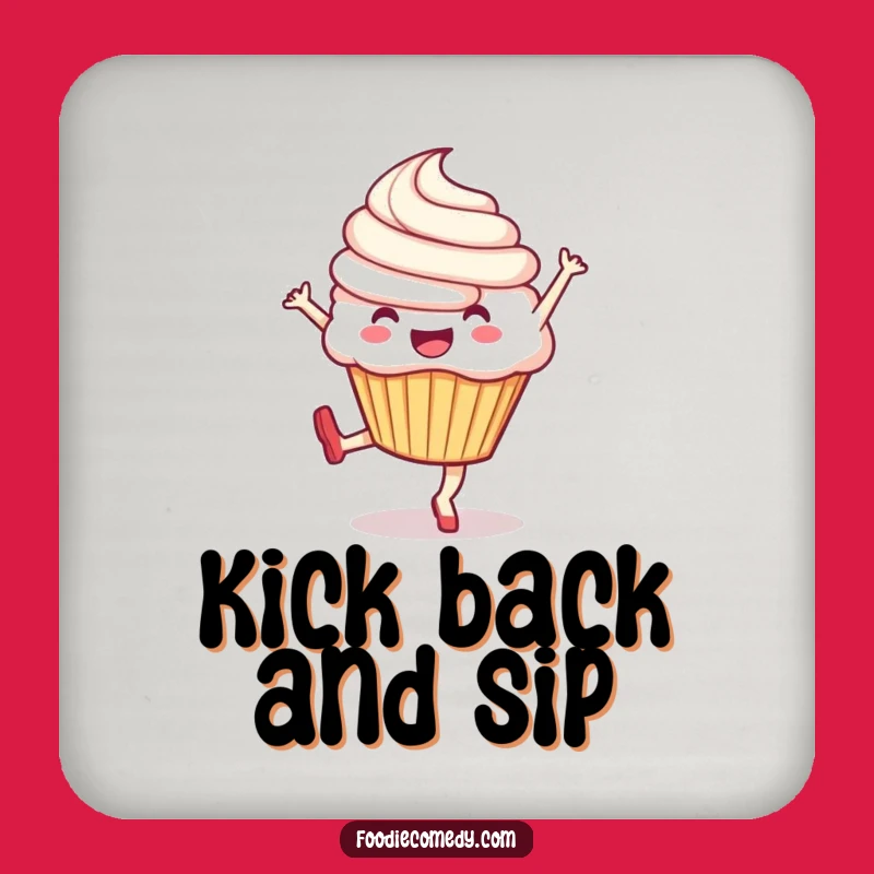Funny Cupcake Kick Coaster: Protect Surfaces with Exuberant Charm