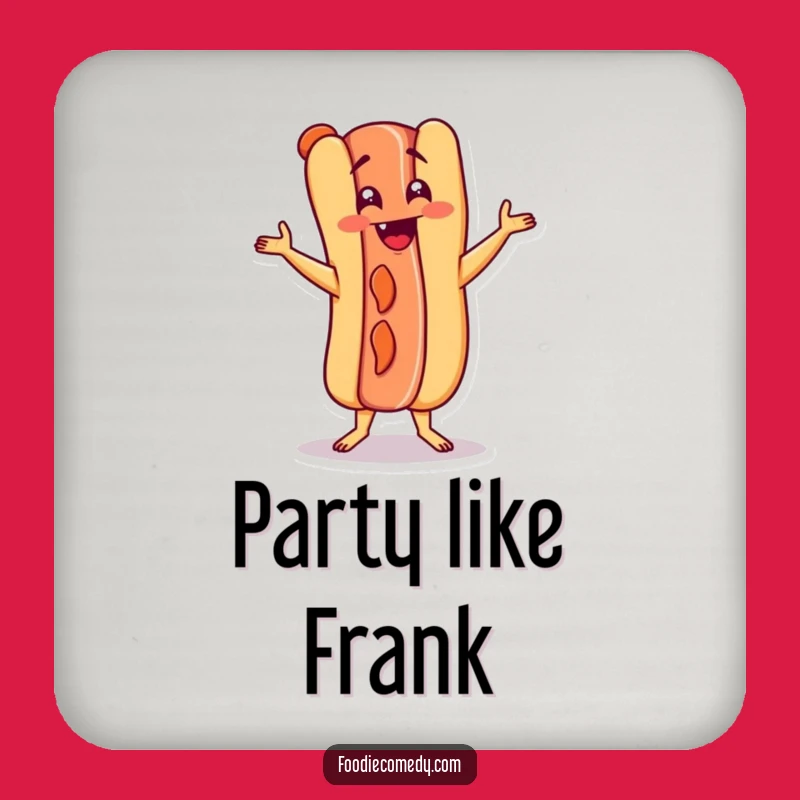 Funny Hot Dog Charleston Coasters: Protect Surfaces with Dance Art, Gift!