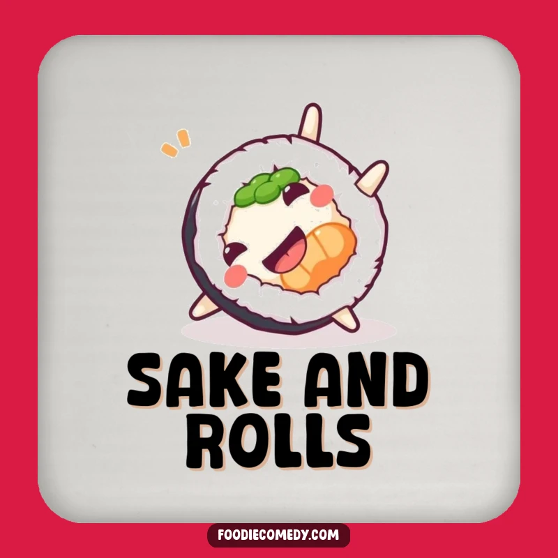 Funny Sushi Somersault Coaster Set: Playful Foodie Protection for Tables