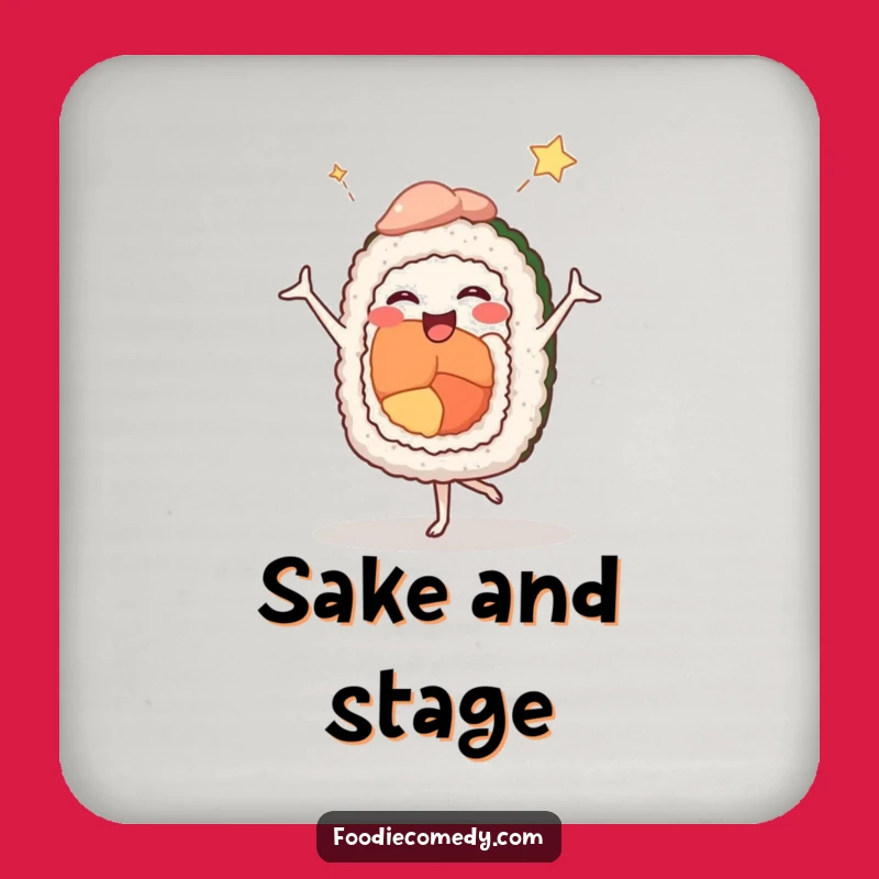 Funny Sushi Ballet Coaster: Comedic Dancer Roll - Protect & Amuse!