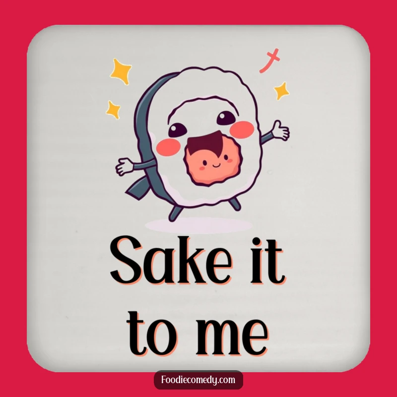 Funny Sushi Roll Jitterbug Drink Coaster - Protect Surfaces with Energetic Flair