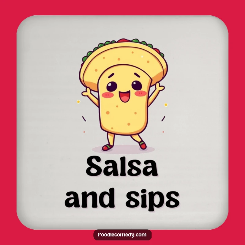 Funny Kawaii Taco Dance Coaster: Hilarious Tabletop Fiesta
