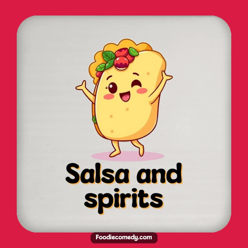 Funny Taco Salsa Dancer Coasters: Protect Surfaces with Hilarious Foodie Flair!