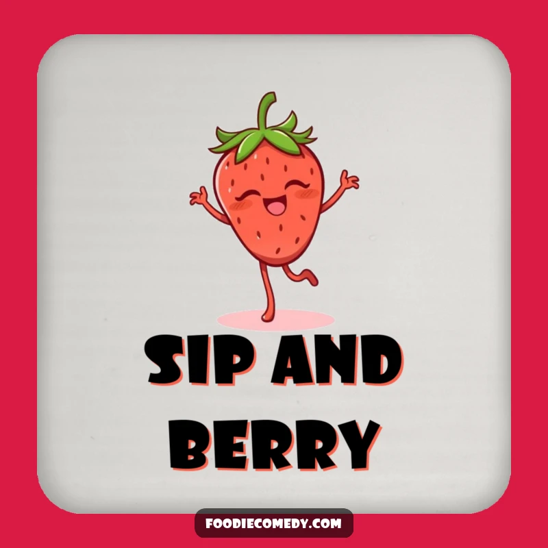 Funny Strawberry Flamenco Coaster Set - Protect with Flair!