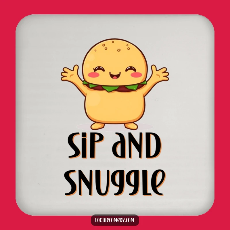 Funny Hugging Burger Coasters - Cheerful Foodie Cartoon Set Gift