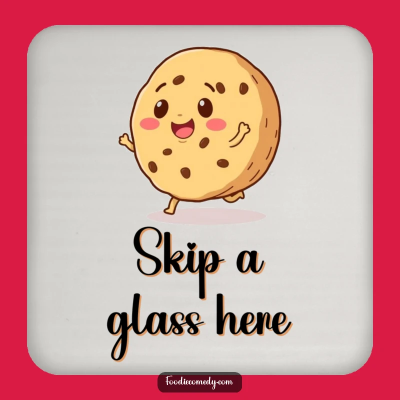 Funny Cookie Skip Coaster: Protect Surfaces with Sweet, Cheerful Charm
