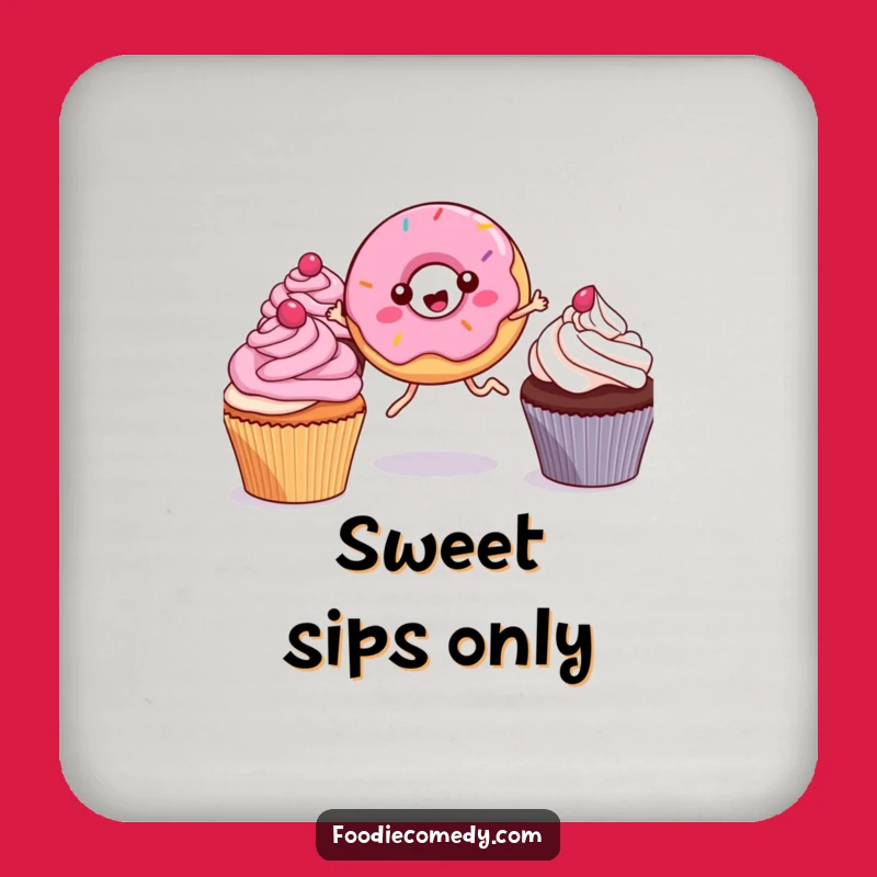 Funny Kawaii Donut Drink Coaster: Protect Surfaces with Sweet, Humorous Style
