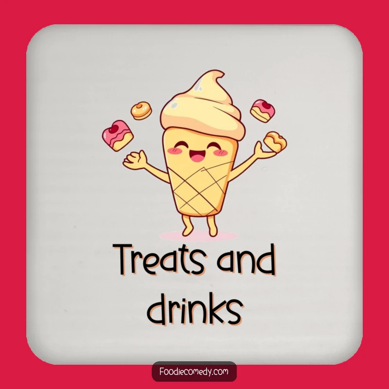 Funny Scone Juggling Coaster Set - Pastry Protection & Humor